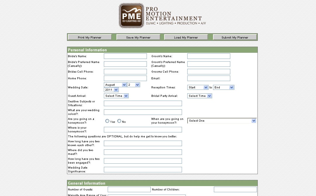 Online Planning System